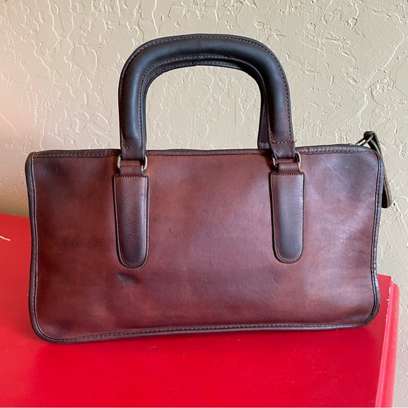 Vintage Coach Slim Satchel Compact Bonnie Cashin Brown Glove Tanned Leather - Picture 5 of 16